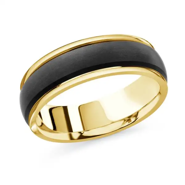 Yellow Gold Blaine Men’s Two-Tone Carbon Fiber & Gold Wedding Ring