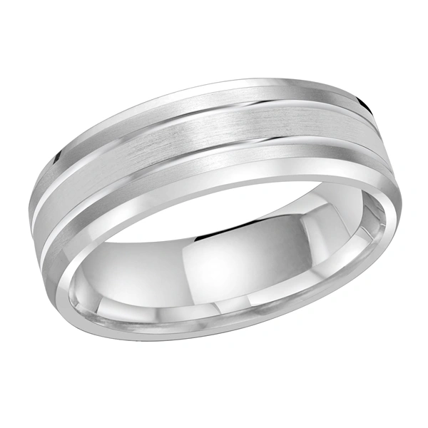 Platinum Metal - Grooved Men's Ring
