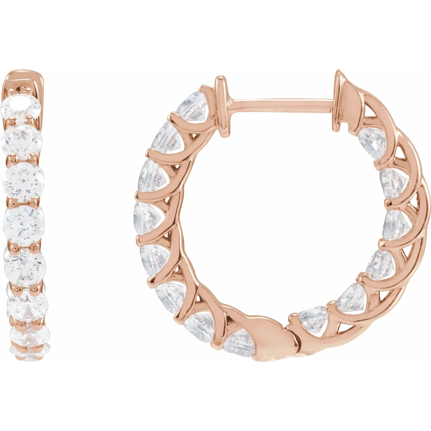 Rose Gold Ferris Of Them All Diamond Hoops