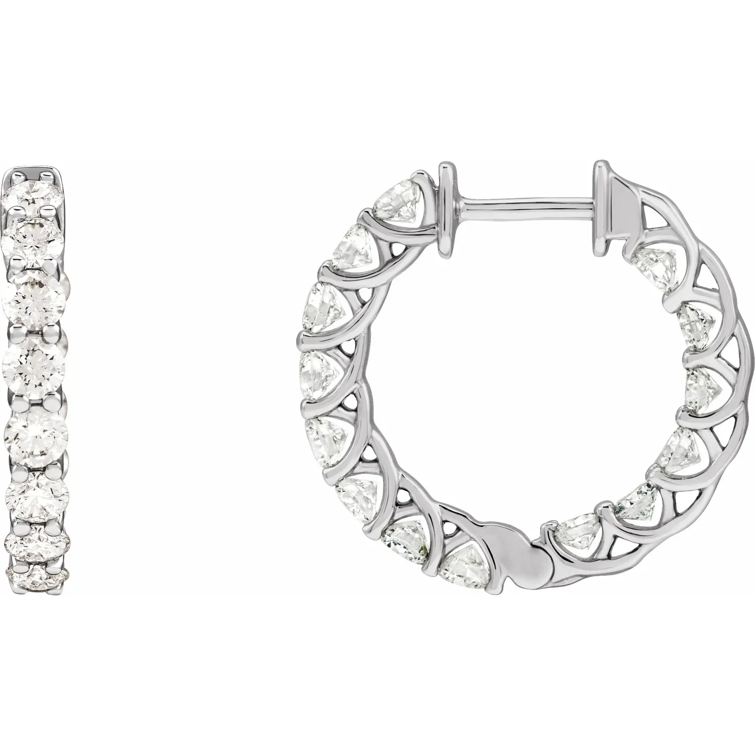 White Gold Ferris Of Them All Natural Diamond Hoops