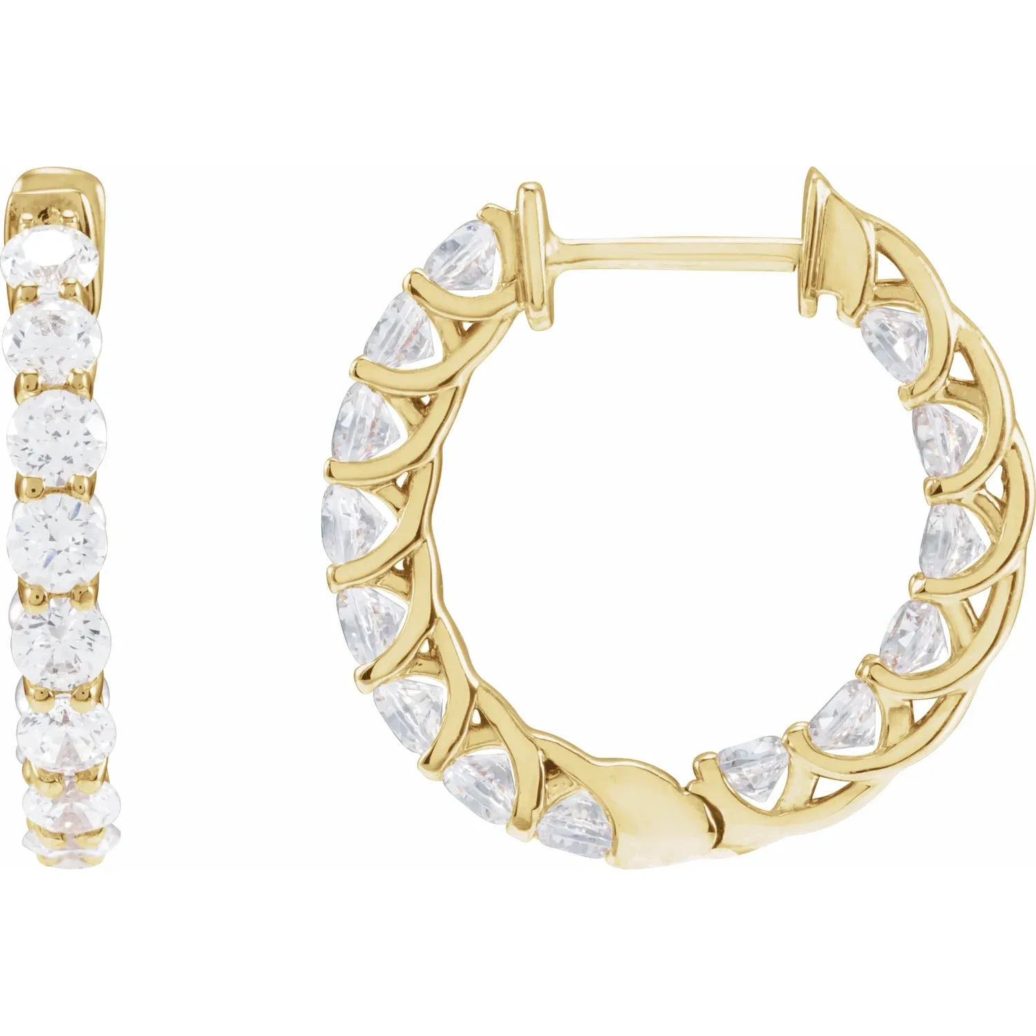 Yellow Gold Ferris Of Them All Natural Diamond Hoops