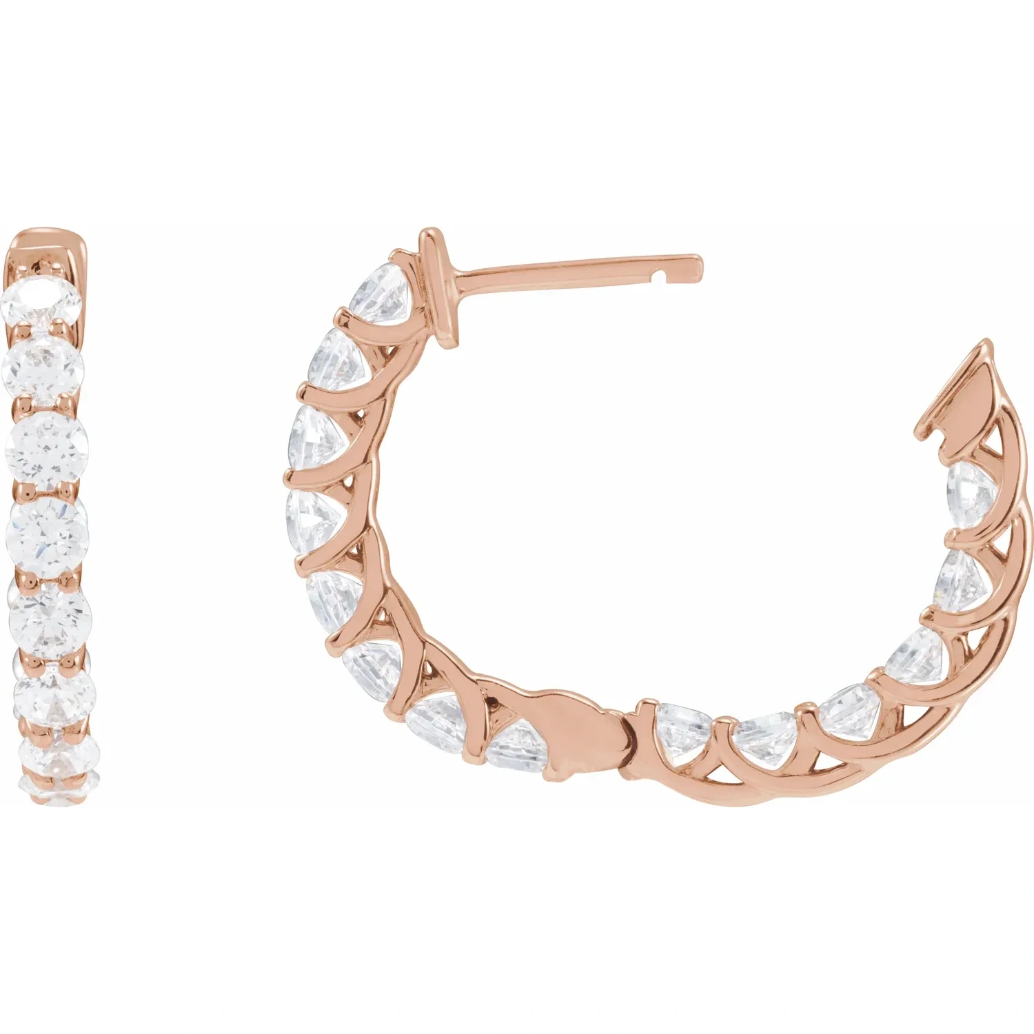 Rose Gold Ferris Of Them All Natural Diamond Hoops jewelry Wabash avenue