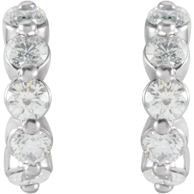 White Gold Natural Diamond Hoops jewelry store near me