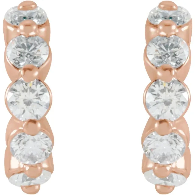 Rose Gold Natural Diamond Hoops jewelry store near me