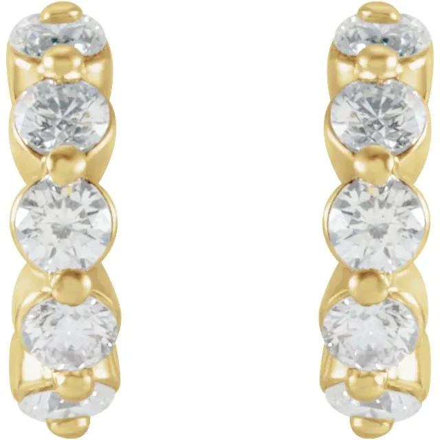 Yellow Gold Natural Diamond Hoops jewelry store near me