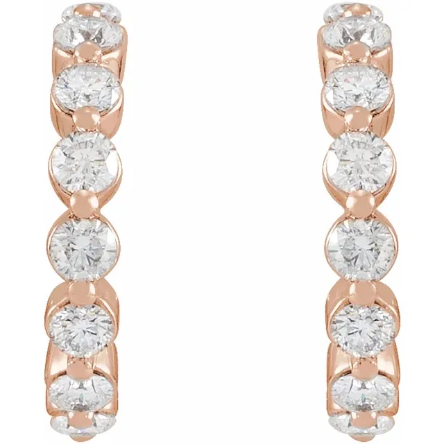 Rose Gold Natural Diamond Hoops jewelry store near me