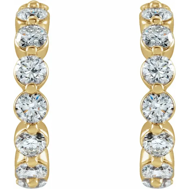 Yellow Gold Natural Diamond Hoops jewelry store near me