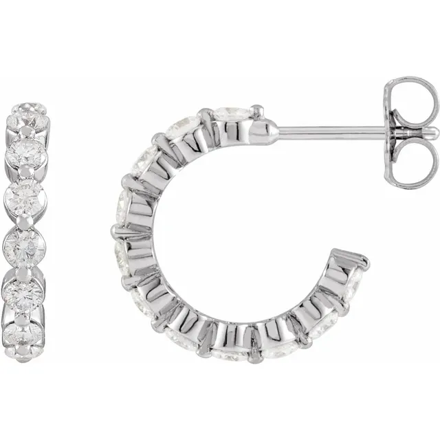 White Gold Lab Grown Diamond Hoops