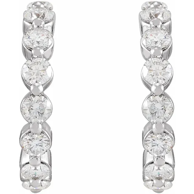 White Gold Lab Grown Diamond Hoops jewelry store near me