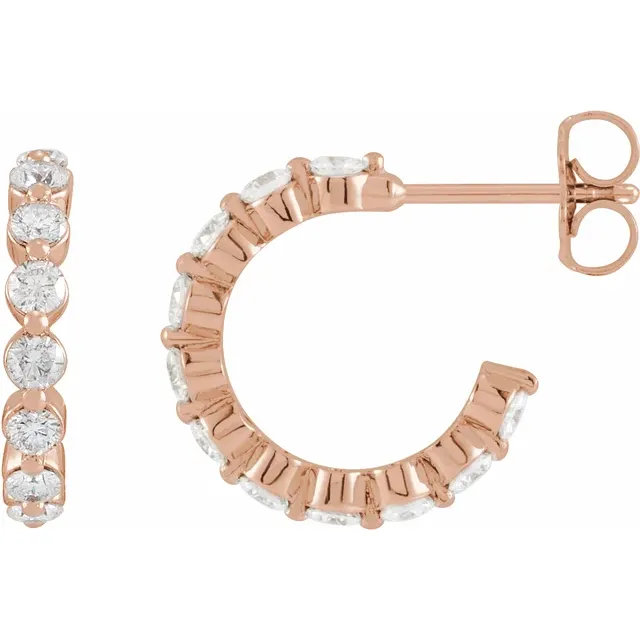 Rose Gold Lab Grown Diamond Hoops