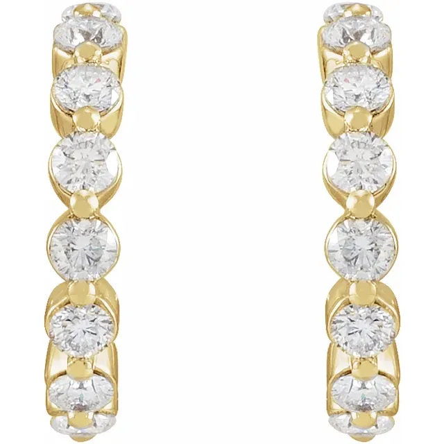 Yellow Gold Natural Diamond Hoops jewelry store near me