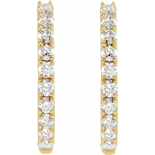 Yellow Gold French Pave Huggie Hoop Earrings jewelry store near me