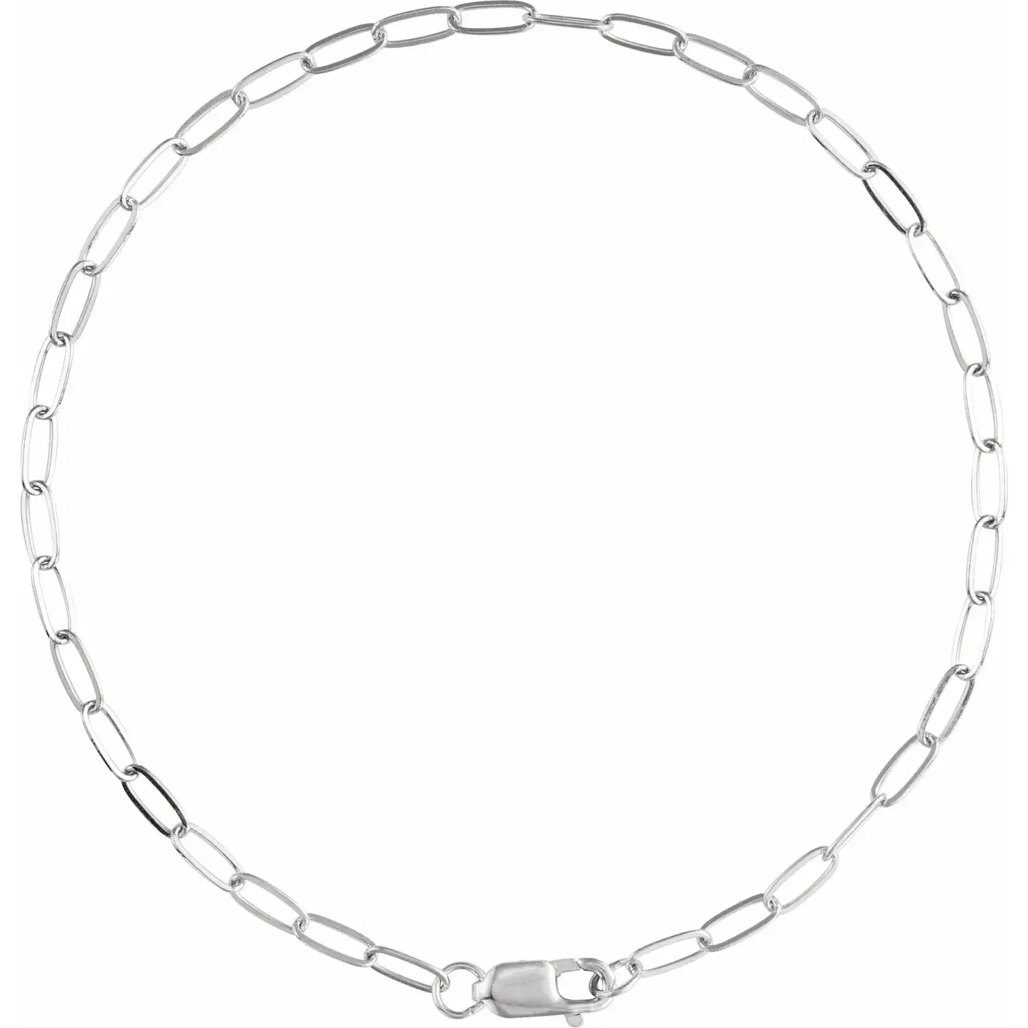 White Gold Mini Paperclip Bracelet