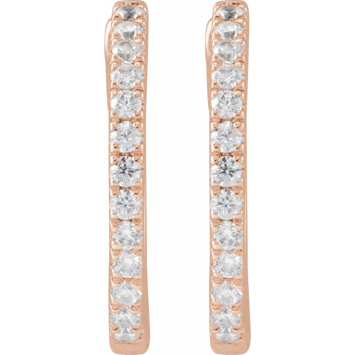 Rose Gold French Pave Lab Grown Diamond Huggie Hoops jewelry store near me