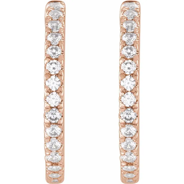 Rose Gold French Pave Huggie Hoop Earrings jewelry store near me