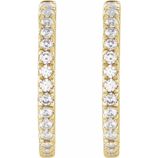 Yellow Gold French Pave Huggie Hoop Earrings jewelry store near me