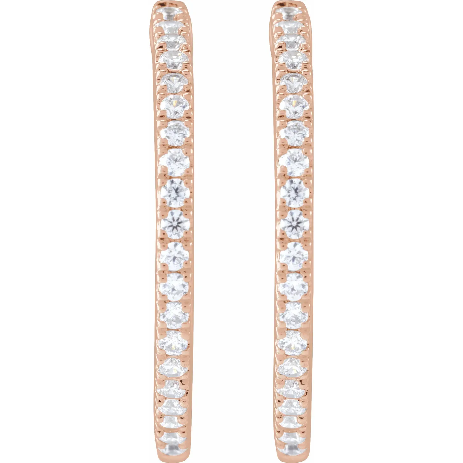 Rose Gold French Pave Huggie Hoop Earrings jewelry store near me