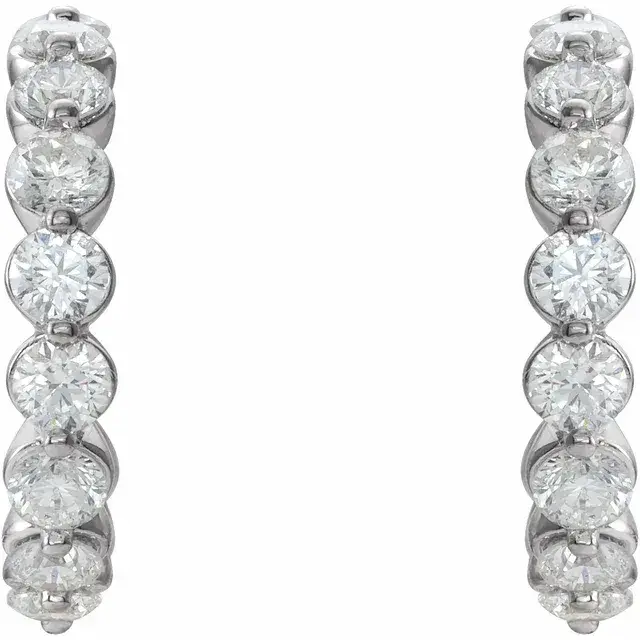 White GoldLab Diamond Hoops  jewelry store near me