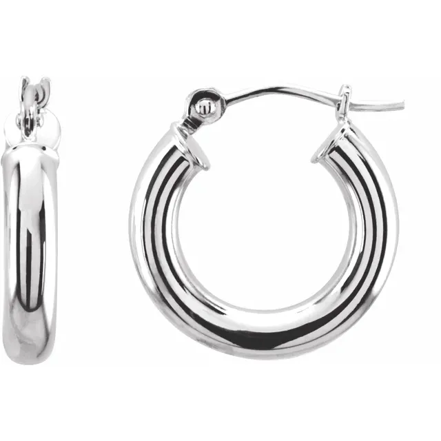 White Gold Small Gold Hoop Earrings