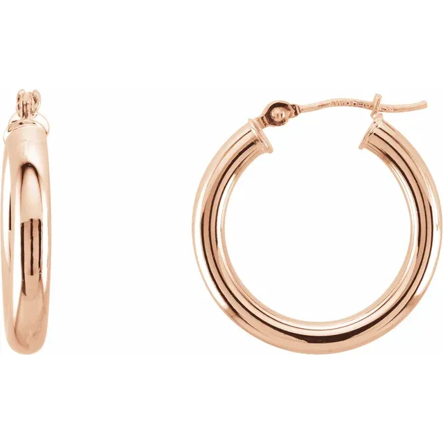 Rose Gold Medium Gold Hoop Earrings