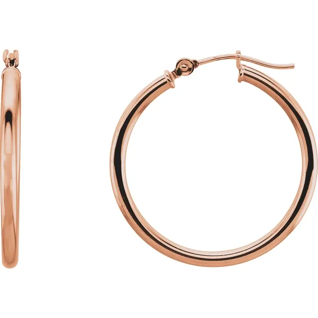 Rose Gold Medium Gold Hoop Earrings