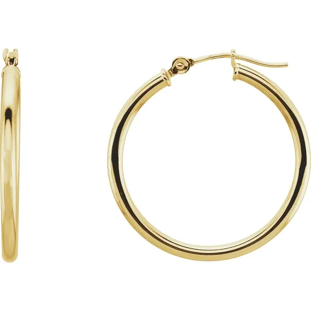 Yellow Gold Medium Gold Hoop Earrings