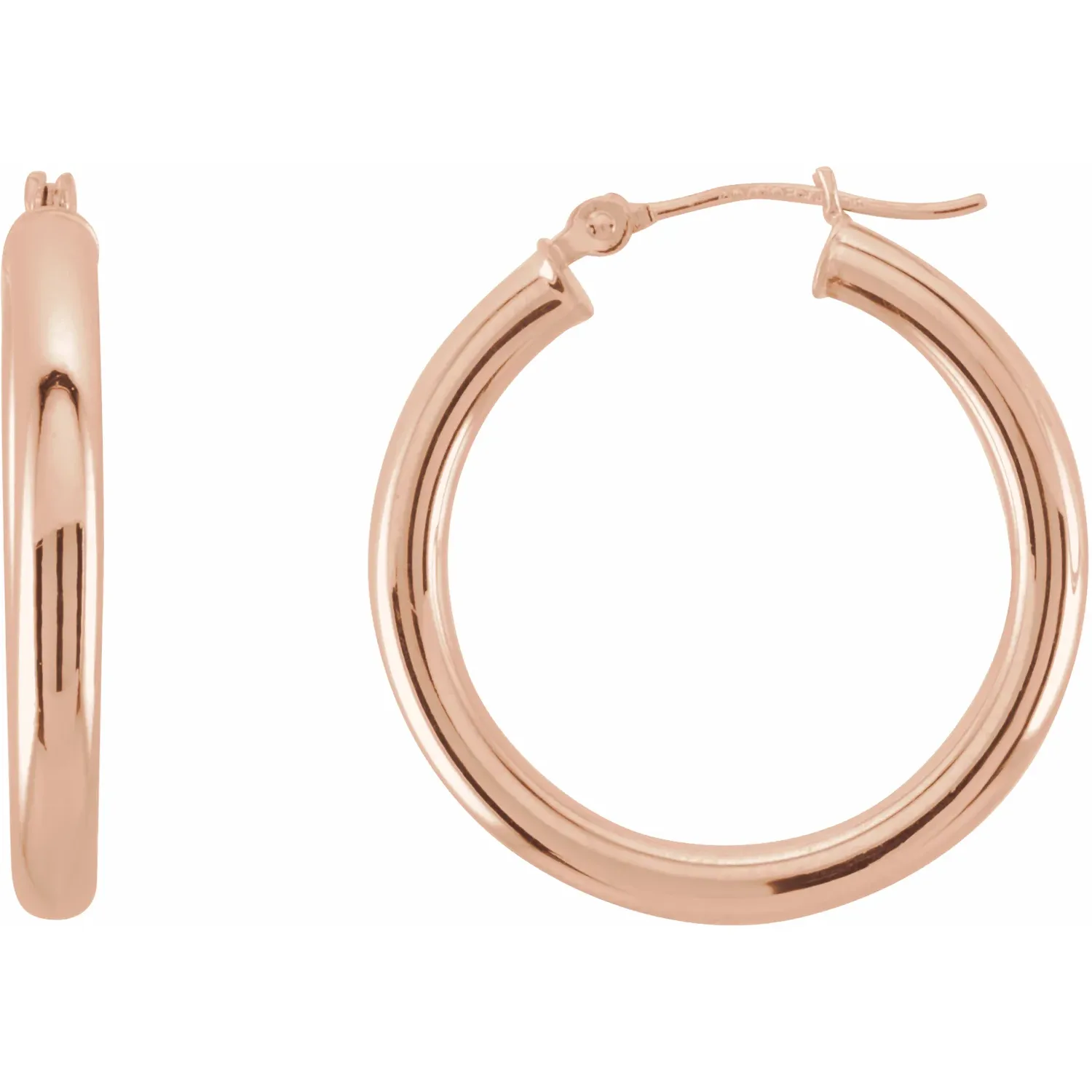 Rose Gold Medium Gold Hoop Earrings
