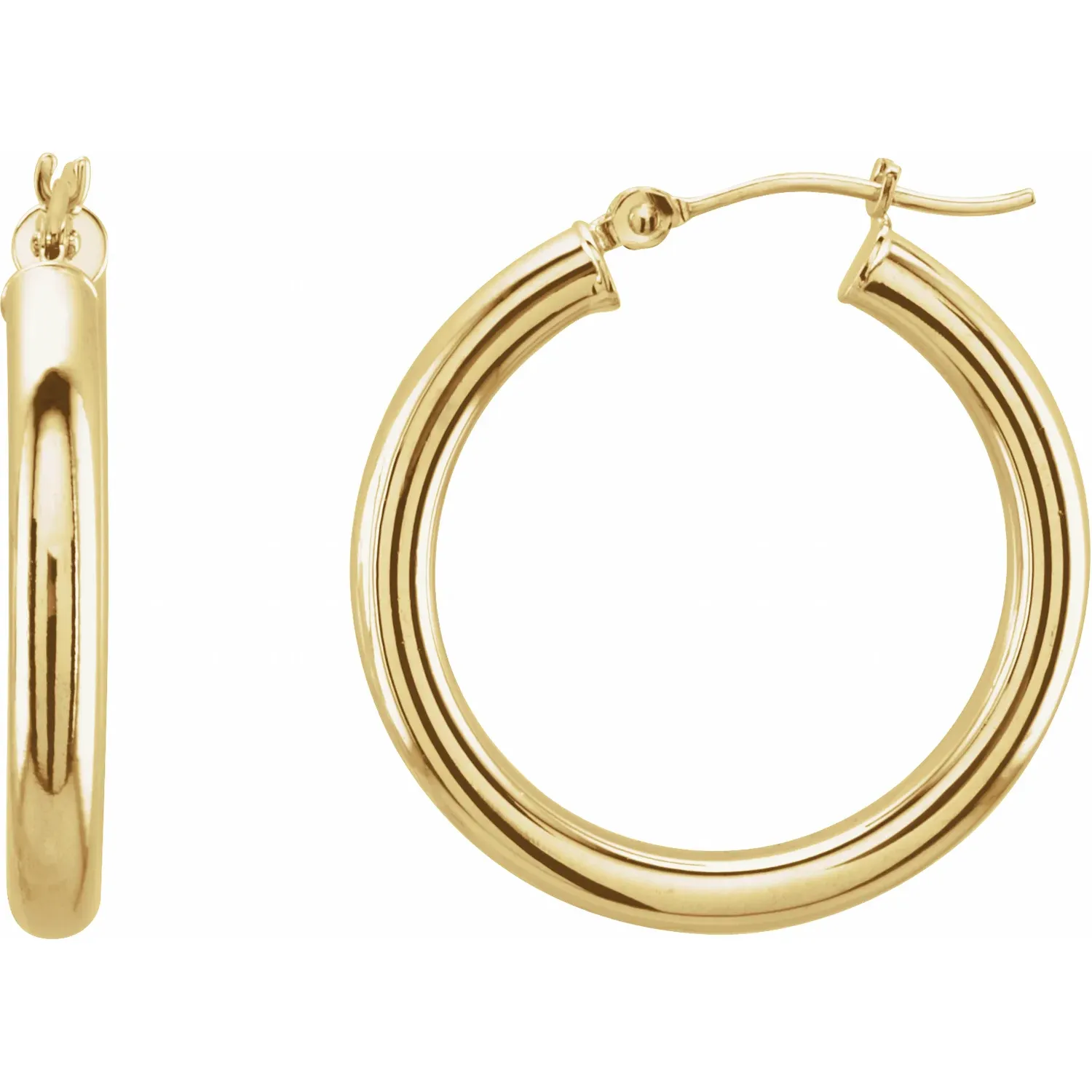 Yellow Gold Medium Gold Hoop Earrings