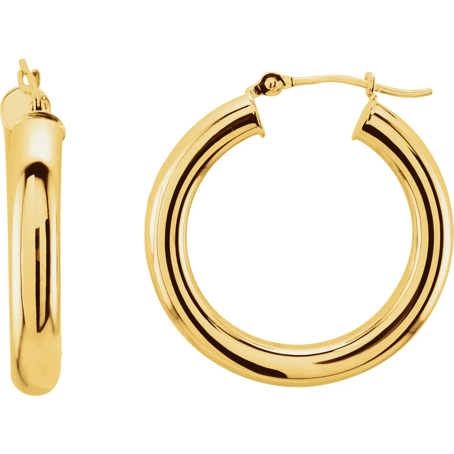Yellow Gold Medium Gold Hoop Earrings