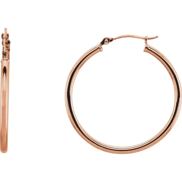 Rose Gold Large Gold Hoop Earrings