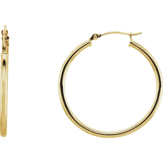 Yellow Gold Large Gold Hoop Earrings