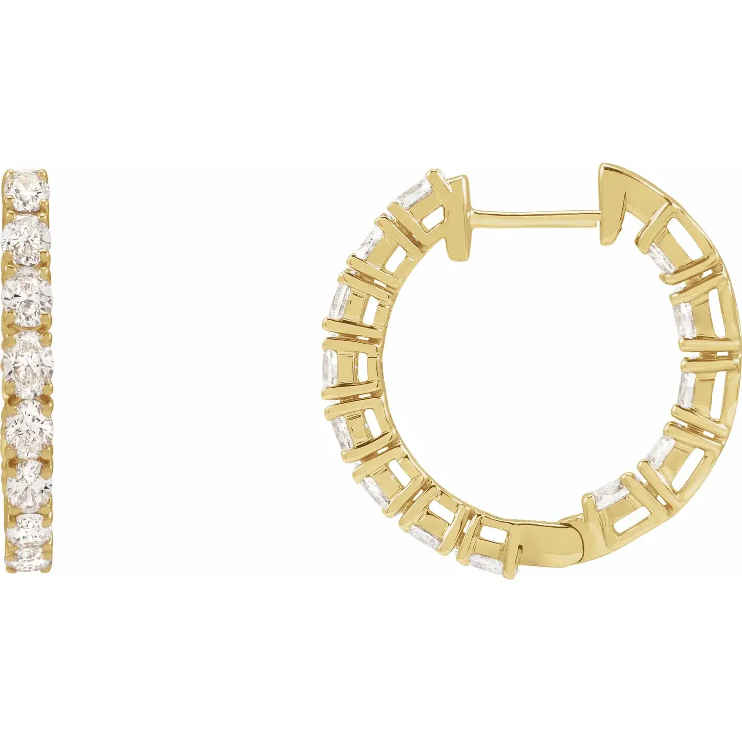 Yellow Gold Classic 14kt Hoop Earrings 