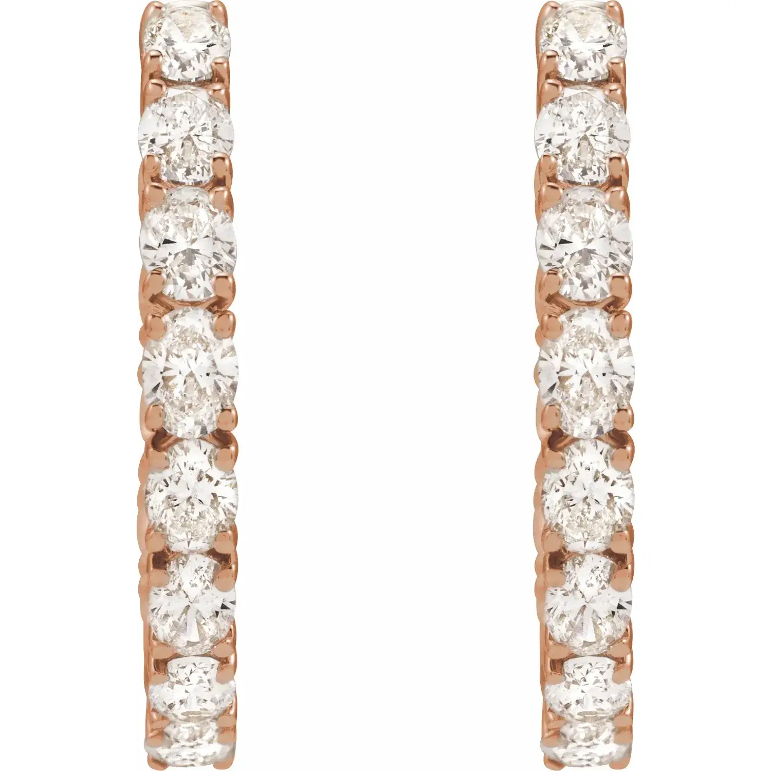 Rose Gold First Lady Lab Oval Diamond Hoops jewelry store near me