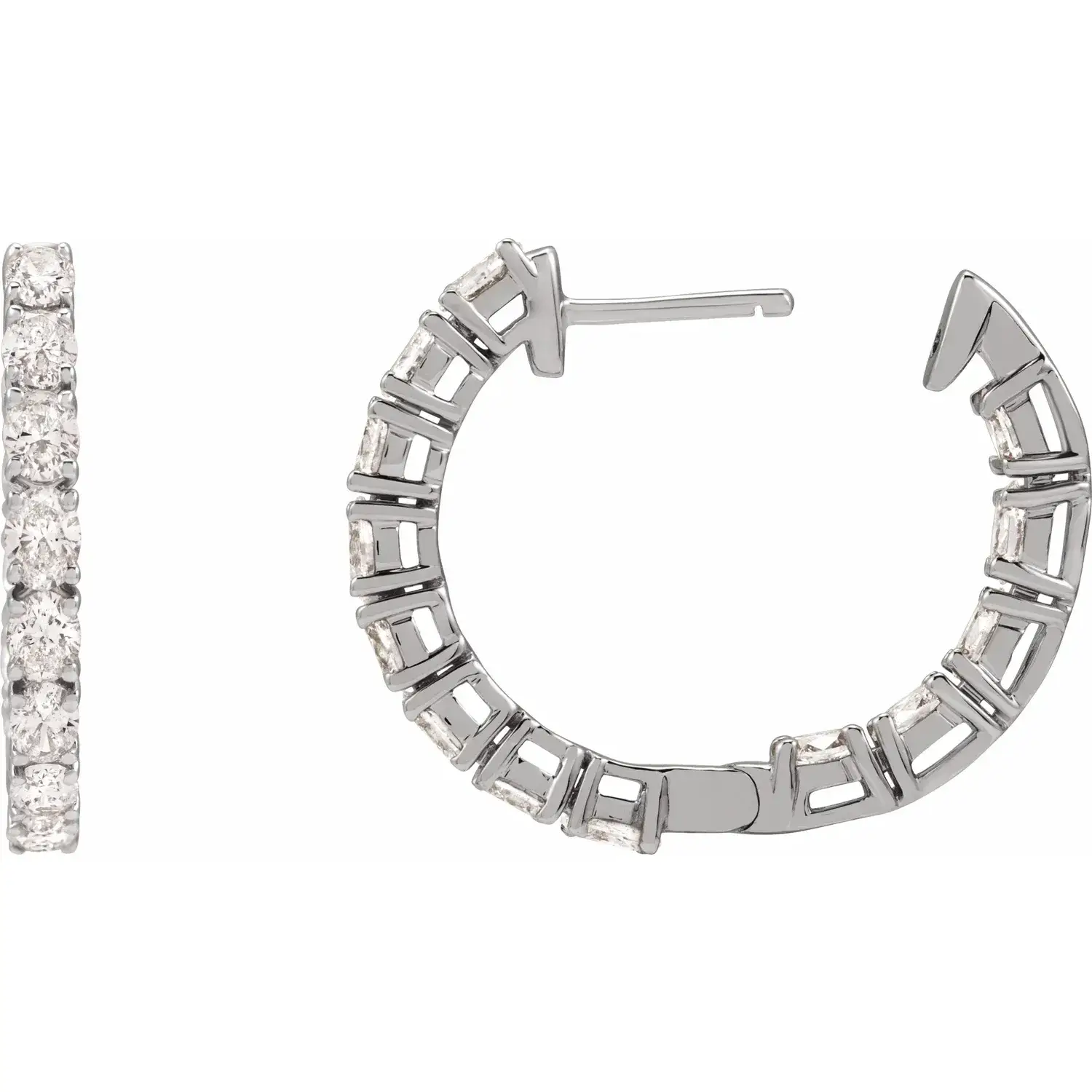 White Gold First Lady Lab Oval Diamond Hoops jewelry Wabash avenue