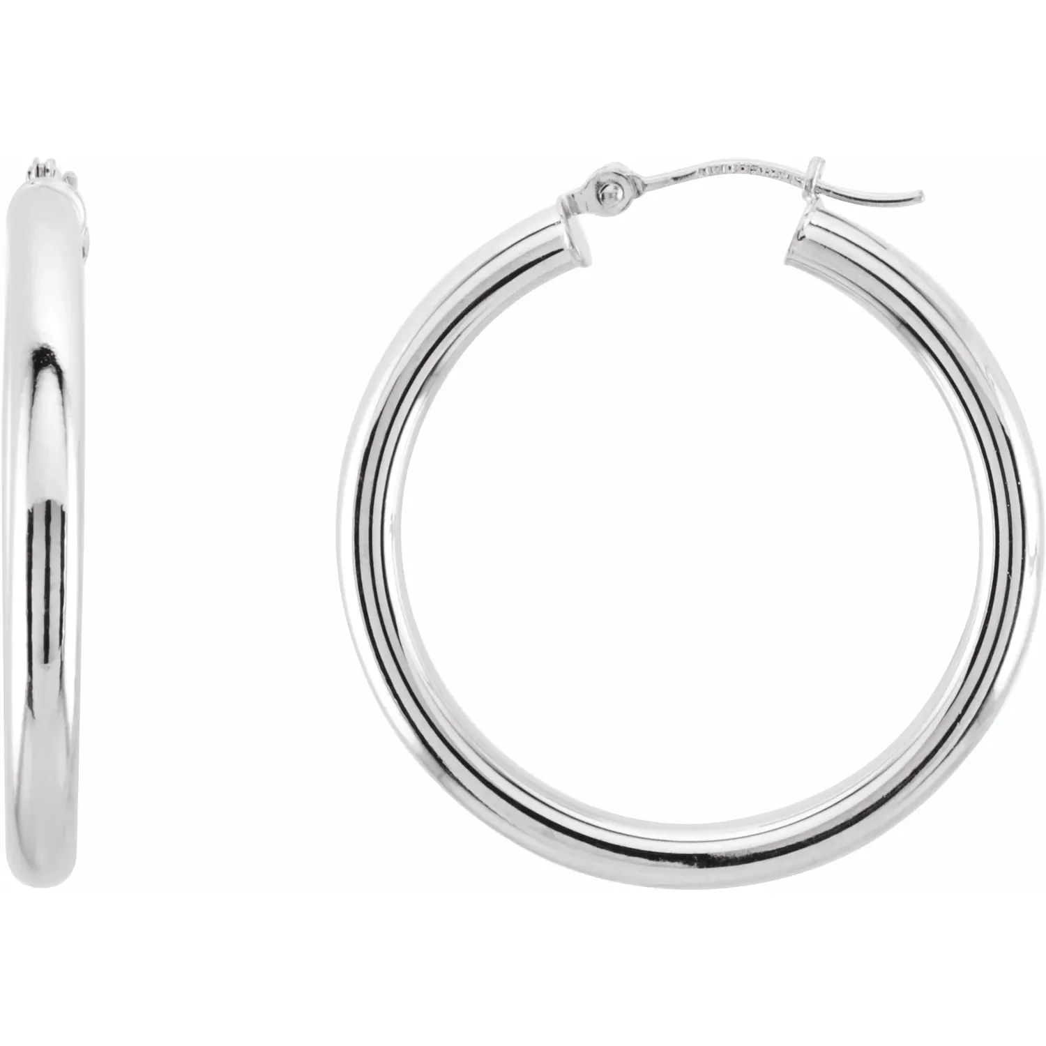 White Gold Large Gold Hoop Earrings