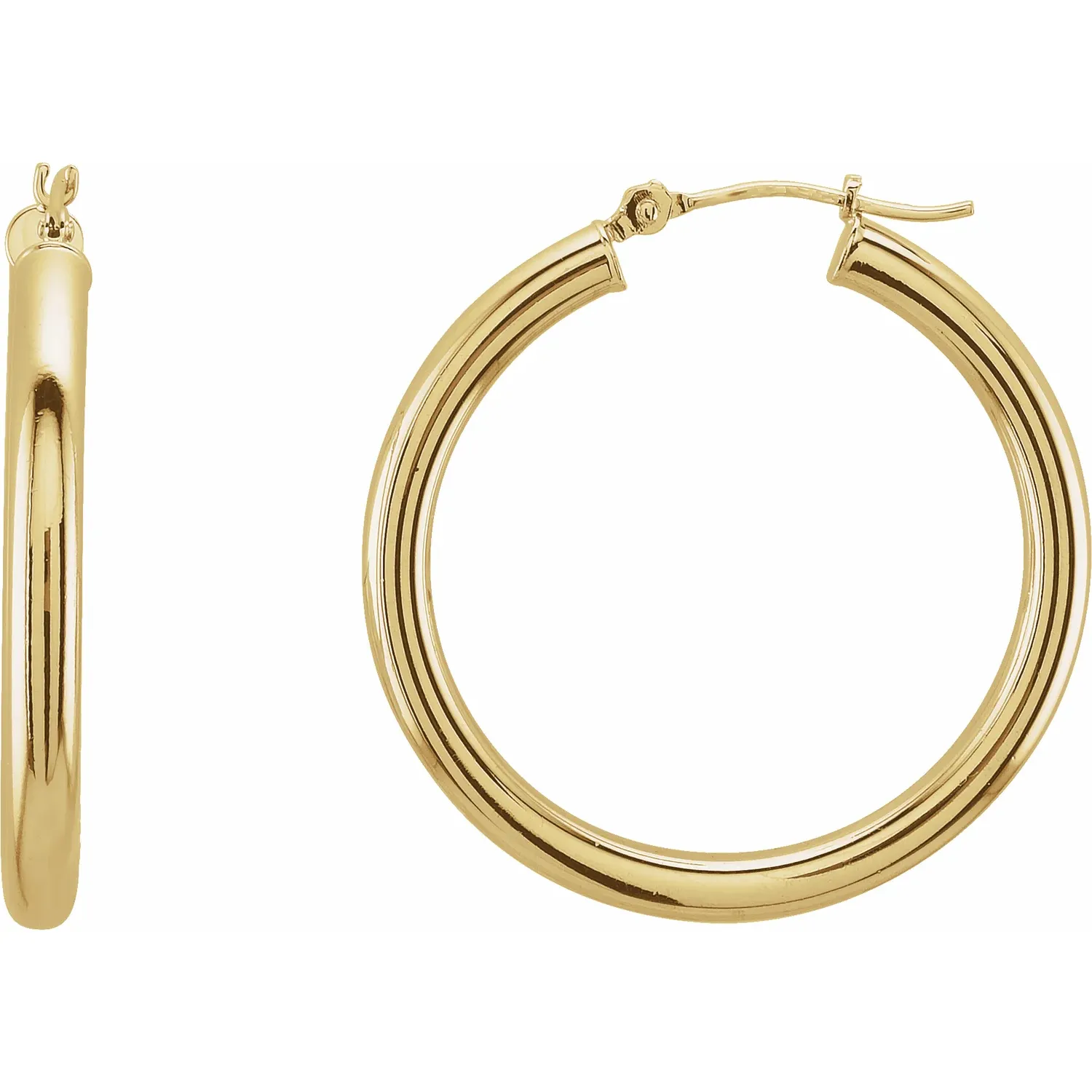 Yellow Gold Large Gold Hoop Earrings