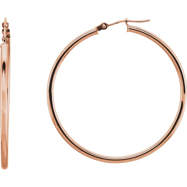 Rose Gold Large Gold Hoop Earrings