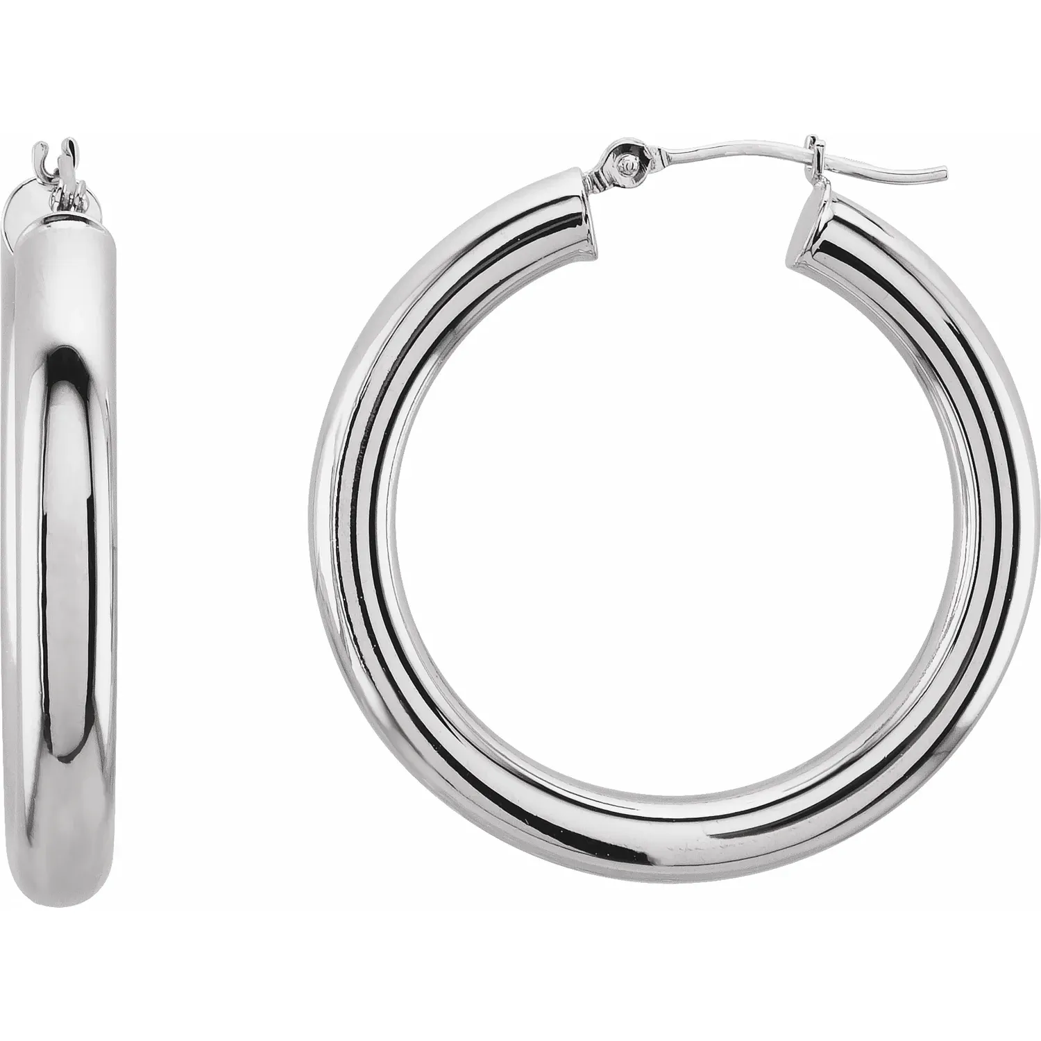 White Gold Large Gold Hoop Earrings