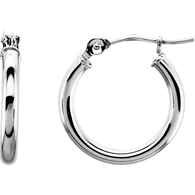 White Gold Small Gold Hoop Earrings