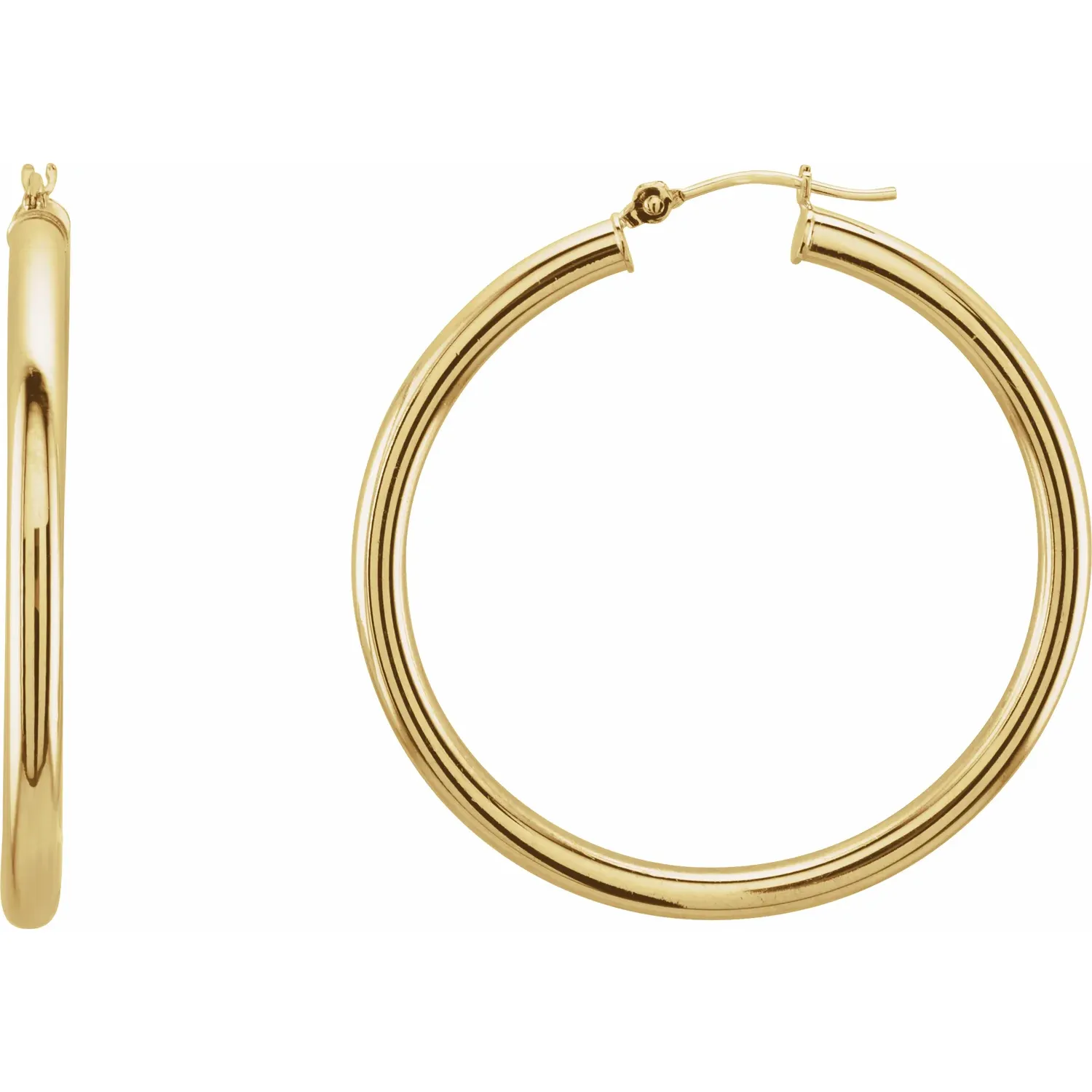 Yellow Gold Large Gold Hoop Earrings