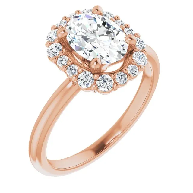 Rose Gold Non-Cathedral Halo Style Engagement Ring jewelry Wabash avenue