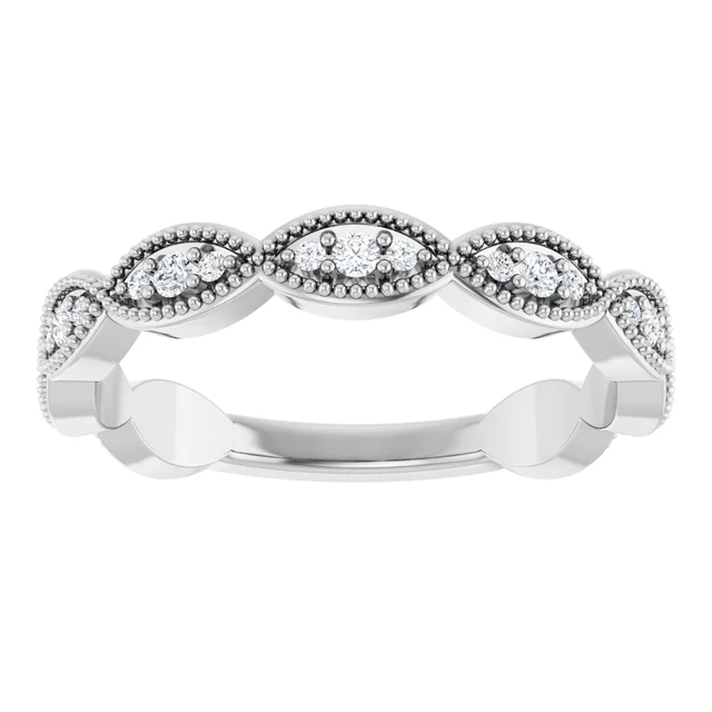 Platinum Marquise Lab Grown Diamond Wedding Band