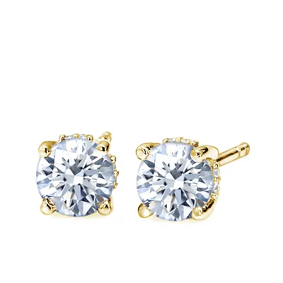 Yellow Gold Diamond Stud Earrings for Women