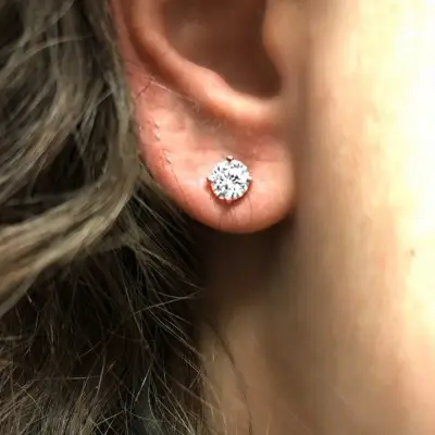 Rose Gold Natural Diamond Stud Earrings jewelry store near me