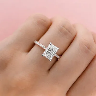 Rose Gold Two-Tone French Pave Beautiful Engagement Ring jewelry windy city