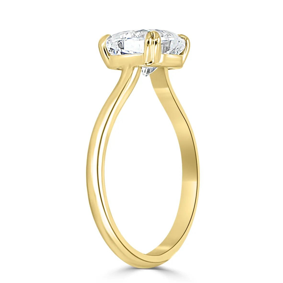 Yellow Gold Exclusive Sleek Solitaire Diamond Engagement Ring jewelry Wabash avenue