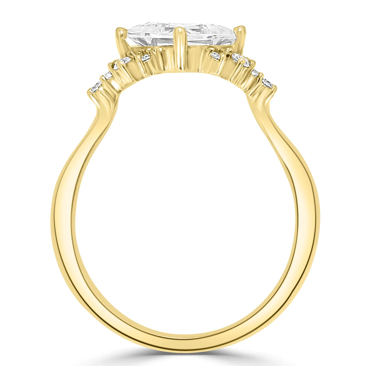 Yellow Gold Gorgeous Cluster Style Halo Engagement Ring