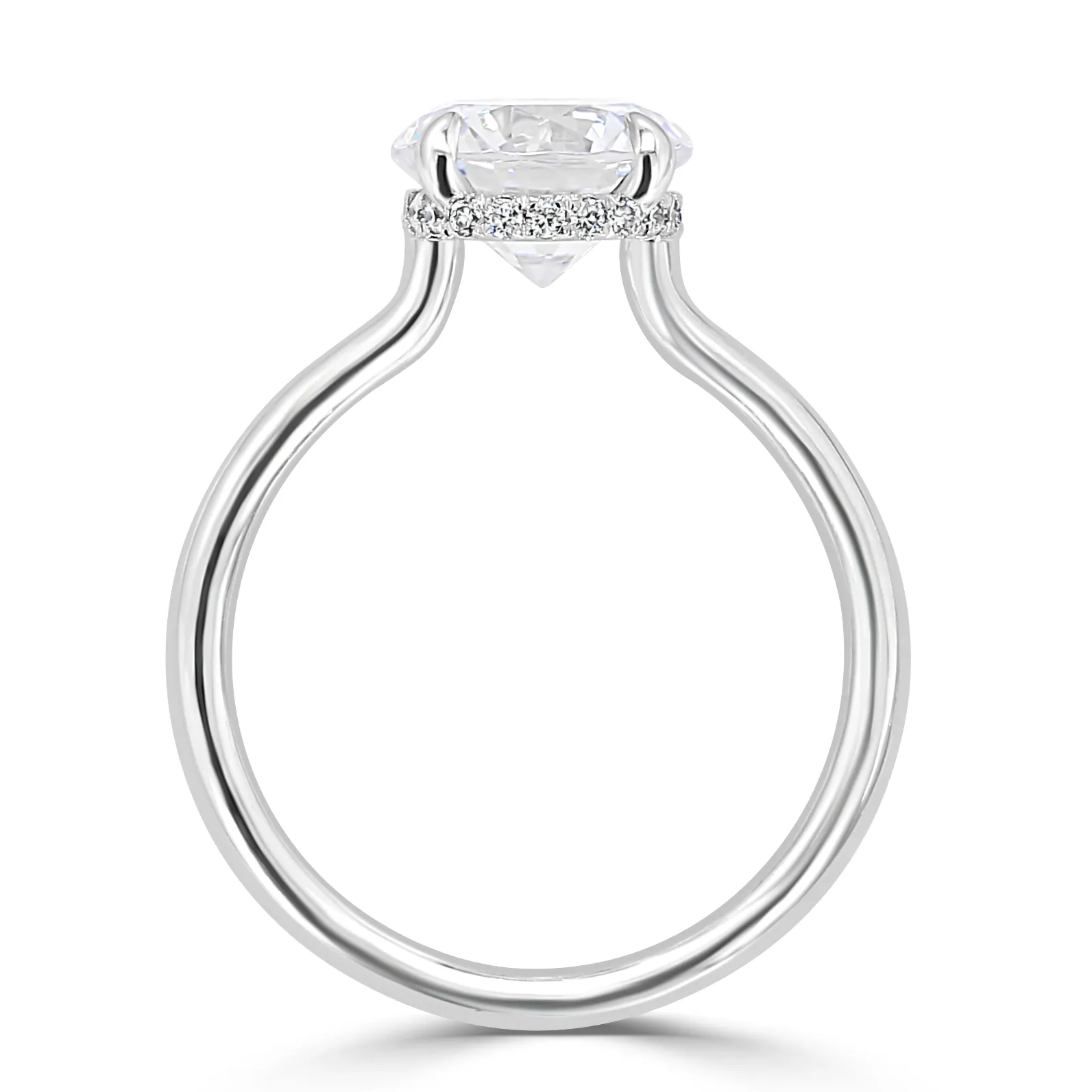 White Gold Unique Oval Hidden Halo Engagement Ring jewelry store near me