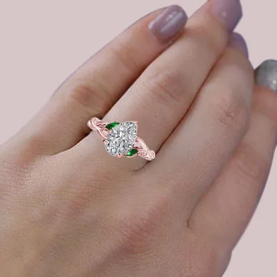 Rose Gold Lovely Fern Vine Diamond Engagement Ring jewelry Wabash avenue