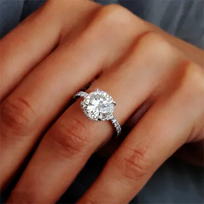 White Gold Two Hidden Halo Diamond Engagement Ring from best jeweler